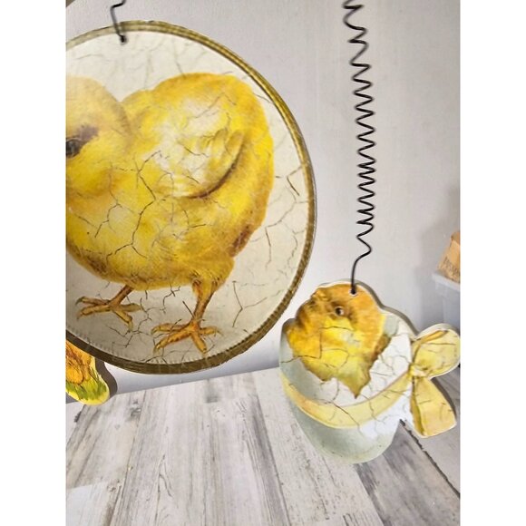 Victoria trading Easter sign bunny rabbit chick spring decor shabby chic vintage - Picture 3 of 10